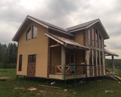 Строительство дома из СИП панелей по  проекту &quot;Зелёная Роща&quot; в п.Зелёная Роща Ленинградской области.