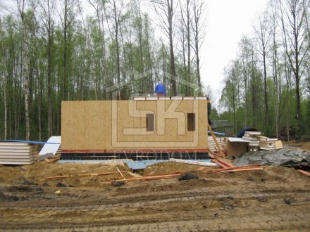 Строительство дома из СИП панелей по проекту КЛИО (Приозерский р-н)