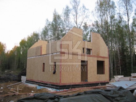 Строительство дома из СИП панелей по проекту КЛИО (Приозерский р-н)