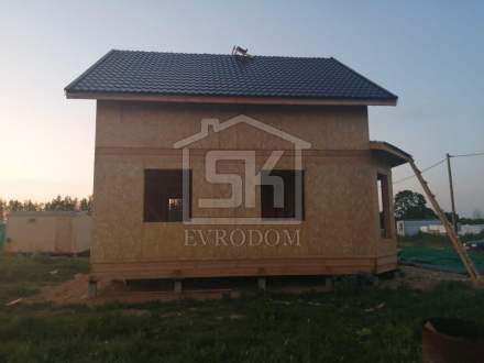 Строительство дома из СИП панелей по проекту «Мерлен», в  п. Новокондакопшино Ленинградской области