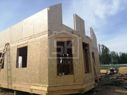 Строительство дома из СИП панелей по проекту «Мерлен», в  п. Новокондакопшино Ленинградской области