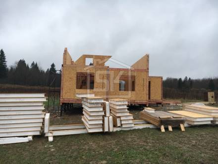 Строительство дома из СИП панелей по типовому проекту &quot;ДЕМО&quot; в д. Лопухинки Ленинградской области.