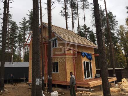 Строительство дома из СИП панелей по типовому проекту &quot;ДЕМО&quot; в п. Первомайское Ленинградской области.