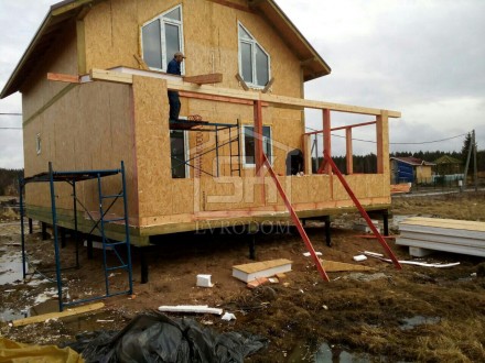 Строительство дома из СИП панелей по типовому проекту Клио во Всеволожском районе  д.Кискелево.