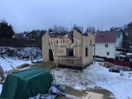 Строительство дома из СИП панелей по типовому проекту «НИКОЛЬ», в д. Порошкино