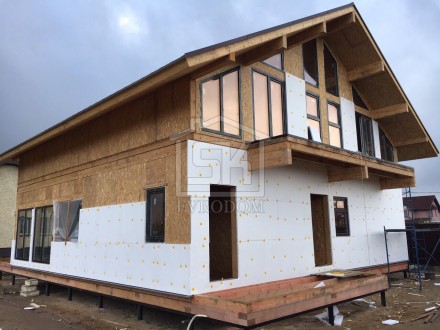 Строительство дома из СИП панелей по типовому проекту &quot;РИВЬЕРА&quot; в г. Отрадном Ленинградской области.