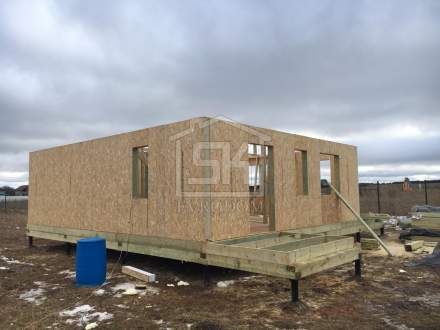 Строительство дома из СИП панелей в п. Рыбицы Ленинградской области