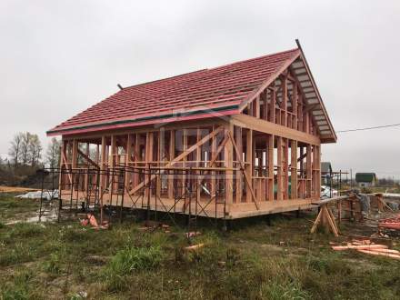 Строительство каркасного дома по индивидуальному проекту в п. Новокондакопшино Ленинградкой области
