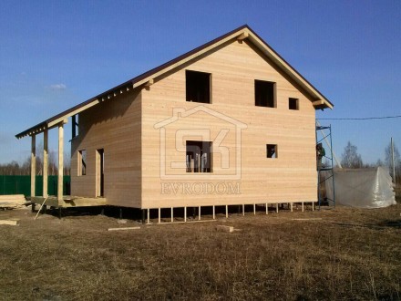 Завершены работы по внешней отделки каркасного дома, имитацией бруса, в ДНП "Тюльпан" Гатчинского р-на Ленинградской области.