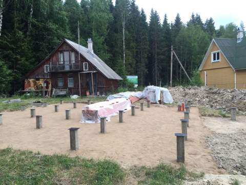 Строительство дома из СИП панелей по индивидуальному проекту в п. Лебяжье Ленинградской области.