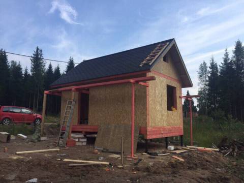 Строительство дома из СИП панелей по индивидуальному проекту в ПКС &quot;Андреевский Флаг&quot; Выборского района.