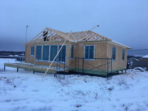 Строительство дома из СИП панелей по проекту &quot; БРАТСК&quot;в КП &quot;Финская деревня&quot; Ленинградской области.