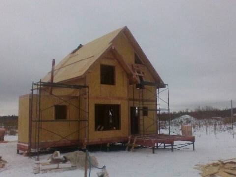 Строительство дома из СИП панелей по типовому проекту &quot;ДЕМО&quot; в д. Лопухинки Ленинградской области.