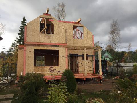 Строительство дома из СИП панелей по типовому проекту &quot;ДЕМО&quot; в п. Мга Ленинградской области.