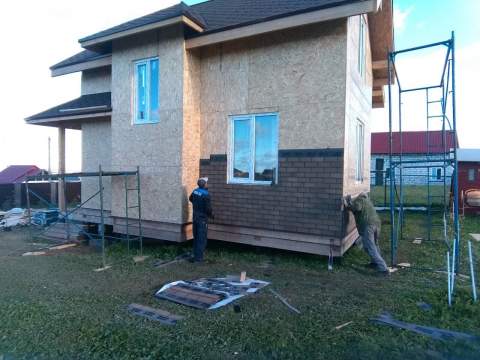 Строительство дома из СИП панелей в д. Кемпелево, по типовому проекту «Демо».